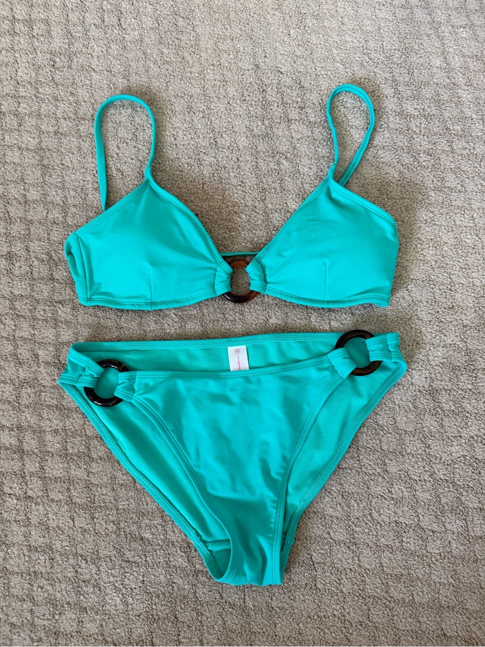 Ring-Accent Turquoise Bikini Set